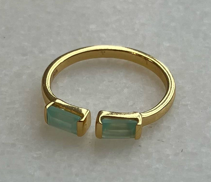 18K Gold Vermeil Open Bar Ring - Connecticut