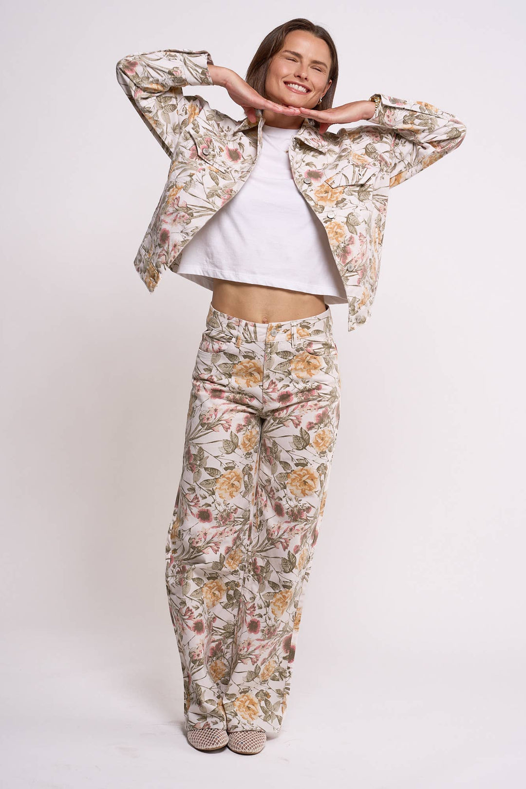 LORETTA RELAXED WIDE LEG IN GARDEN JOY PRINT