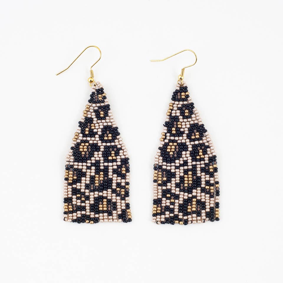 Beaded Leopard Earrings - Guatemala
