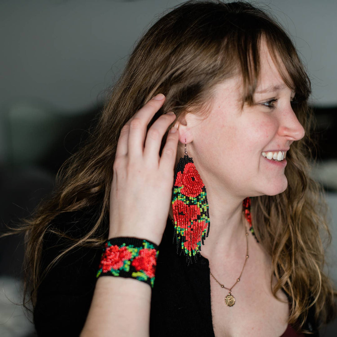 Red Rose Earrings