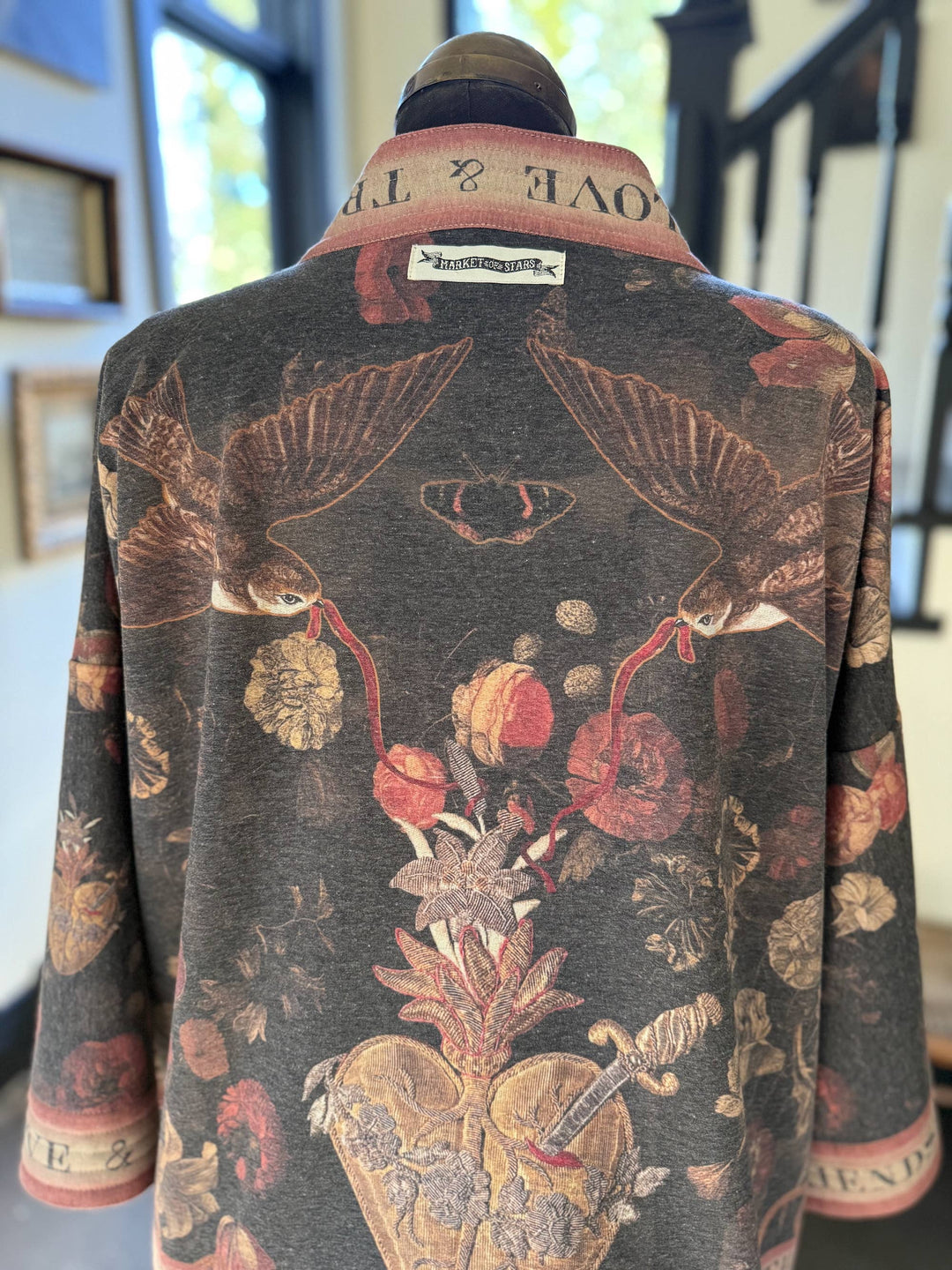 Heart of Gold Fleece Cottage Cardigan Kimono Jacket
