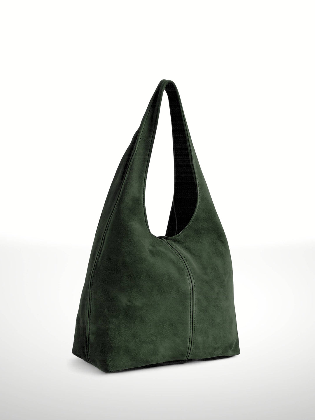 Green handbag on a white background