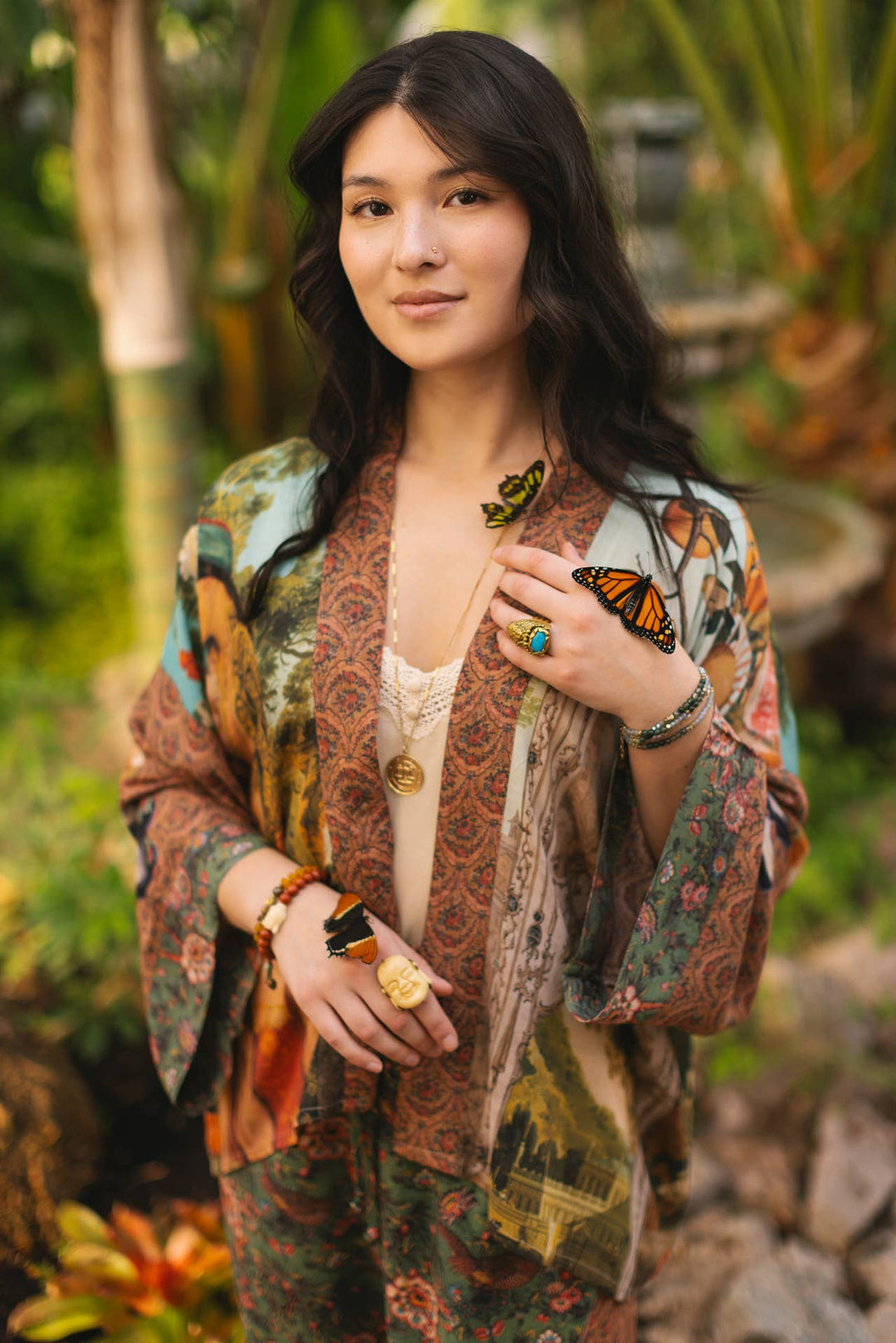 Secret Garden Pixie Duster Cropped Kimono w/ Swan - Canada