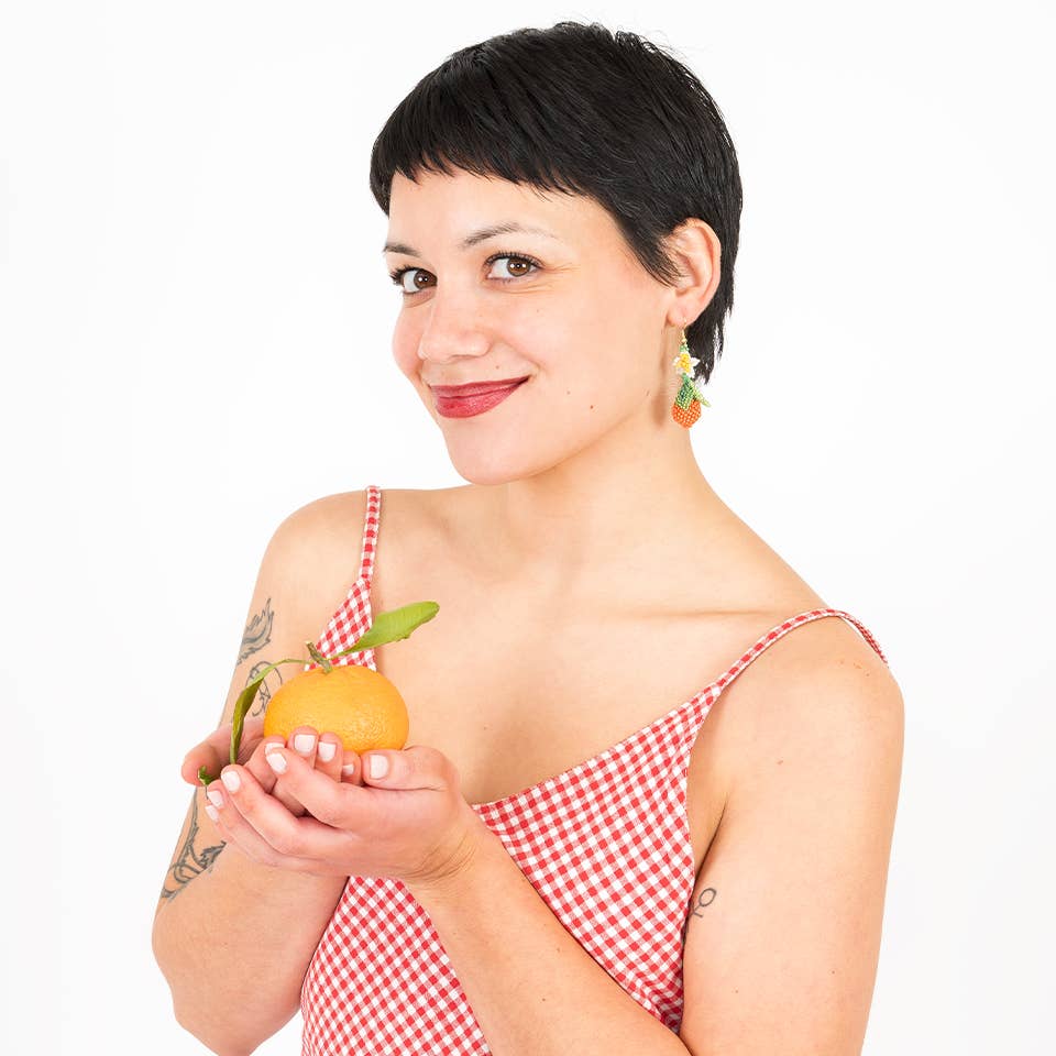 Orange Blossom Earrings - Guatemala