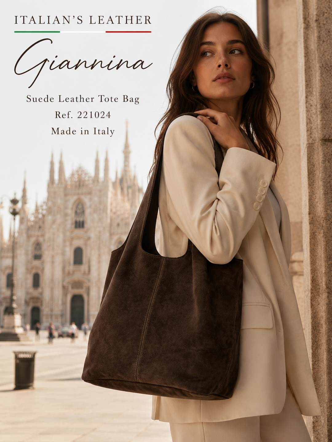 GIANNINA - Suede leather bag