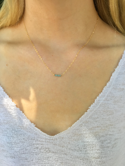 Dainty Everyday Gold Tiny Bead Layering Necklace - Connecticut