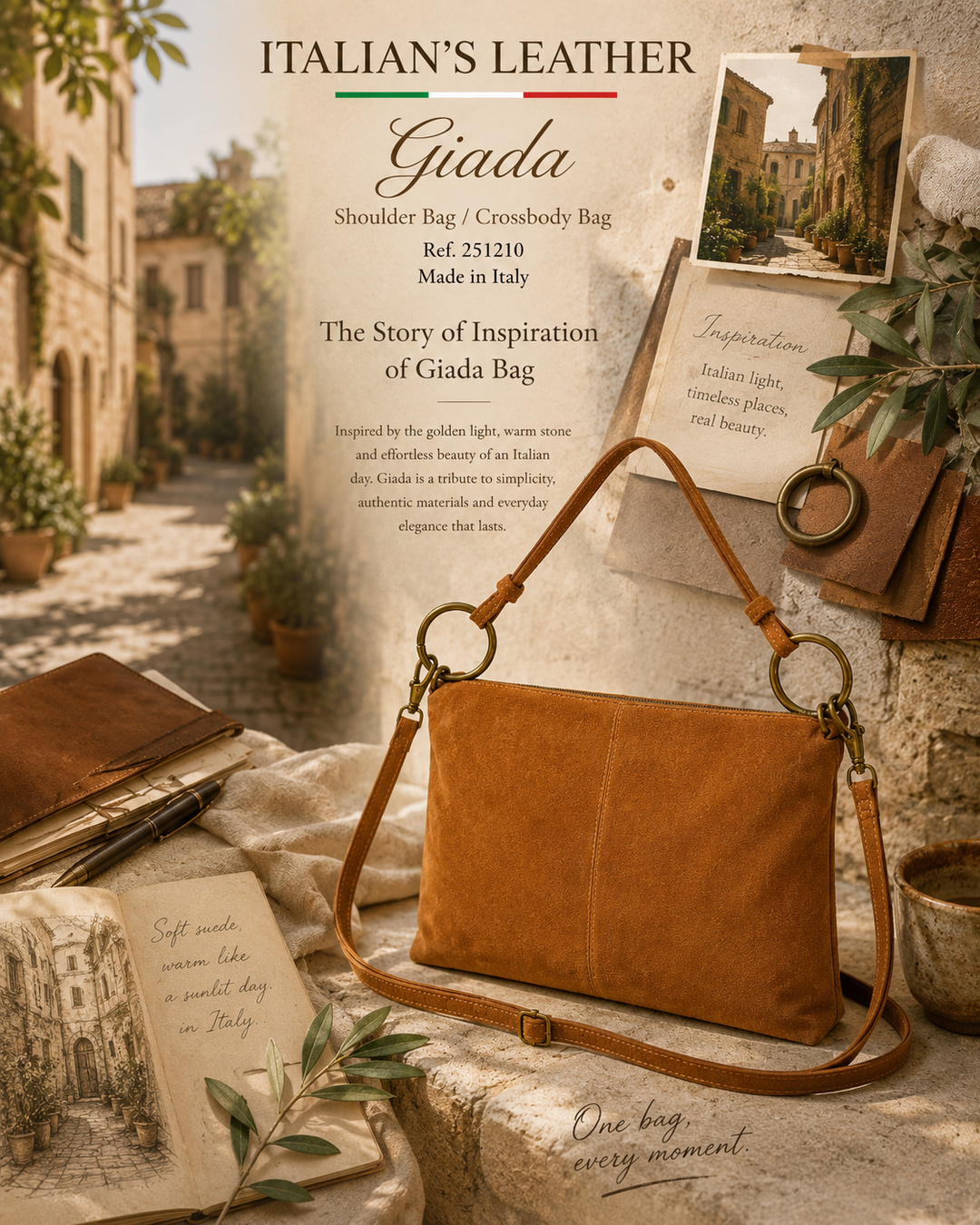 Giada Suede Leather Bag - Italy