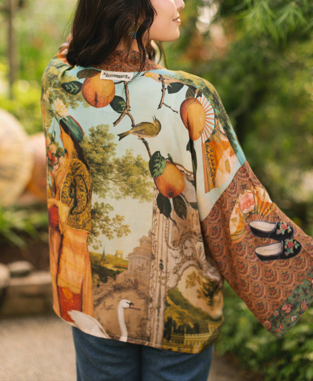 Secret Garden Pixie Duster Cropped Kimono w/ Swan - Canada