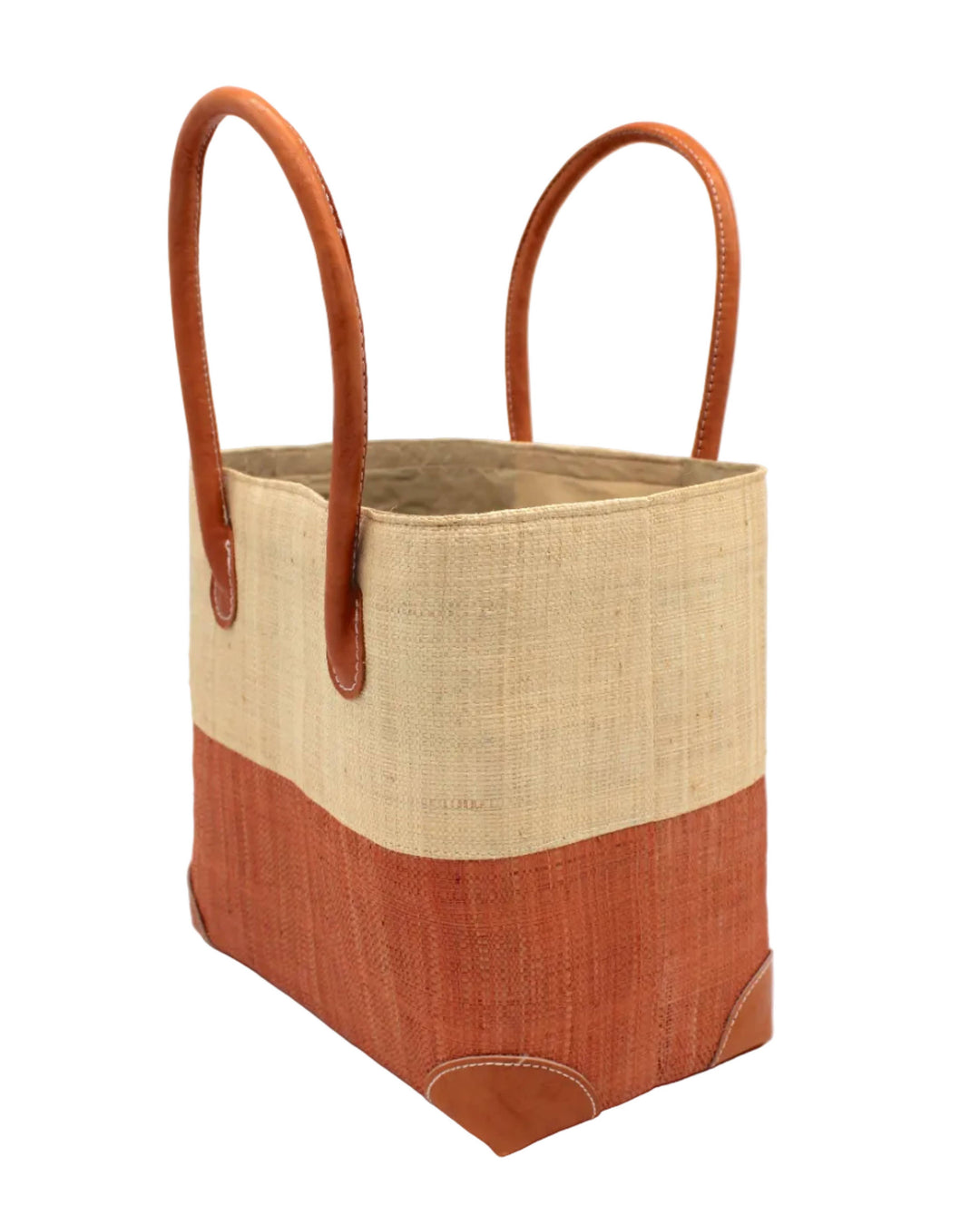 Trinidad Two Tone Straw Basket Bag