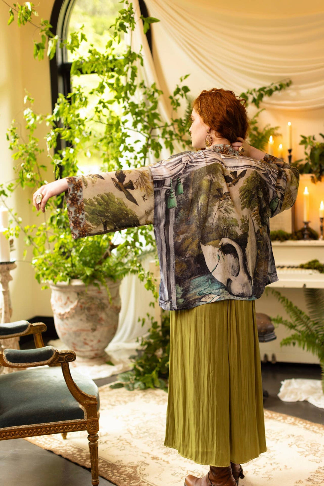 Theater of Dreams Pixie Duster Cropped Kimono w/ Swan