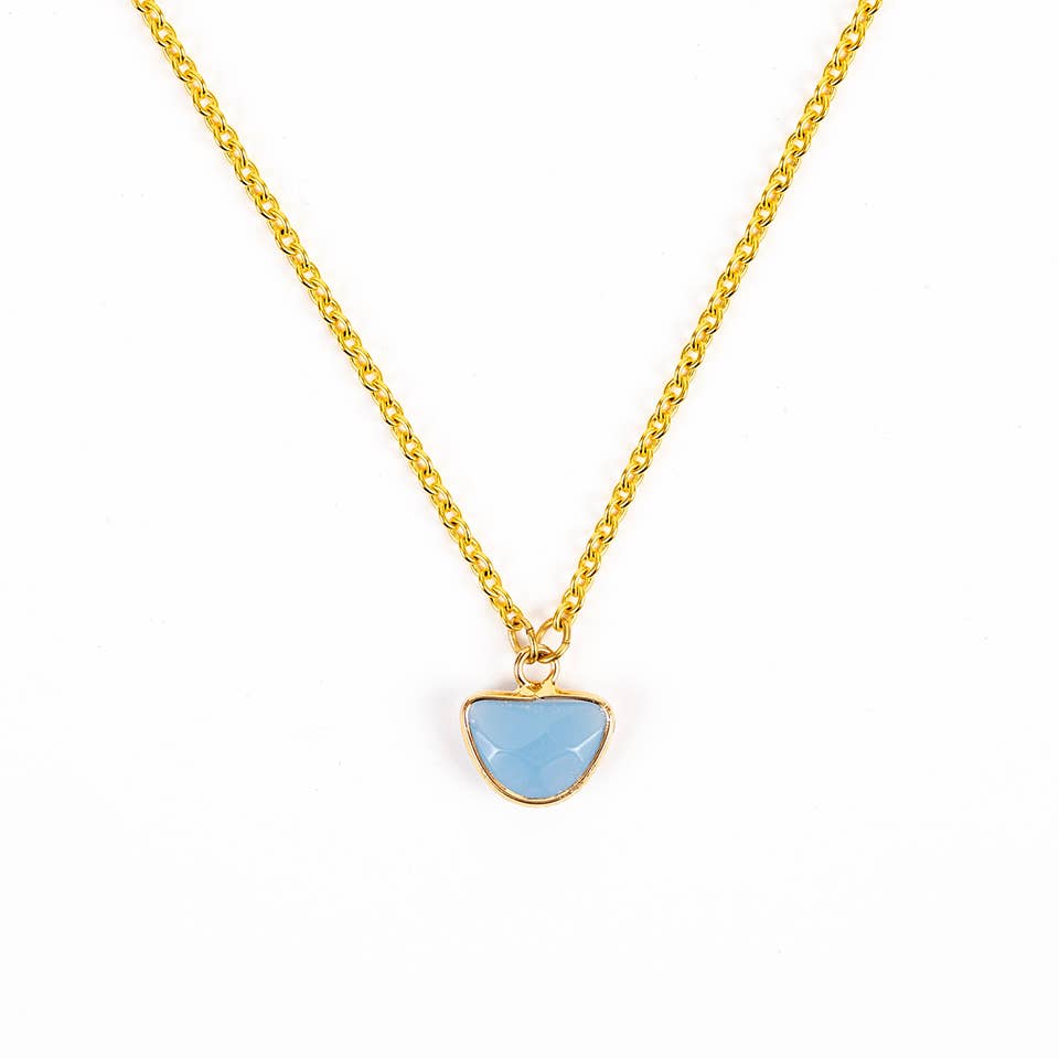 Small Faceted Stone Pendant Necklace - Guatemala