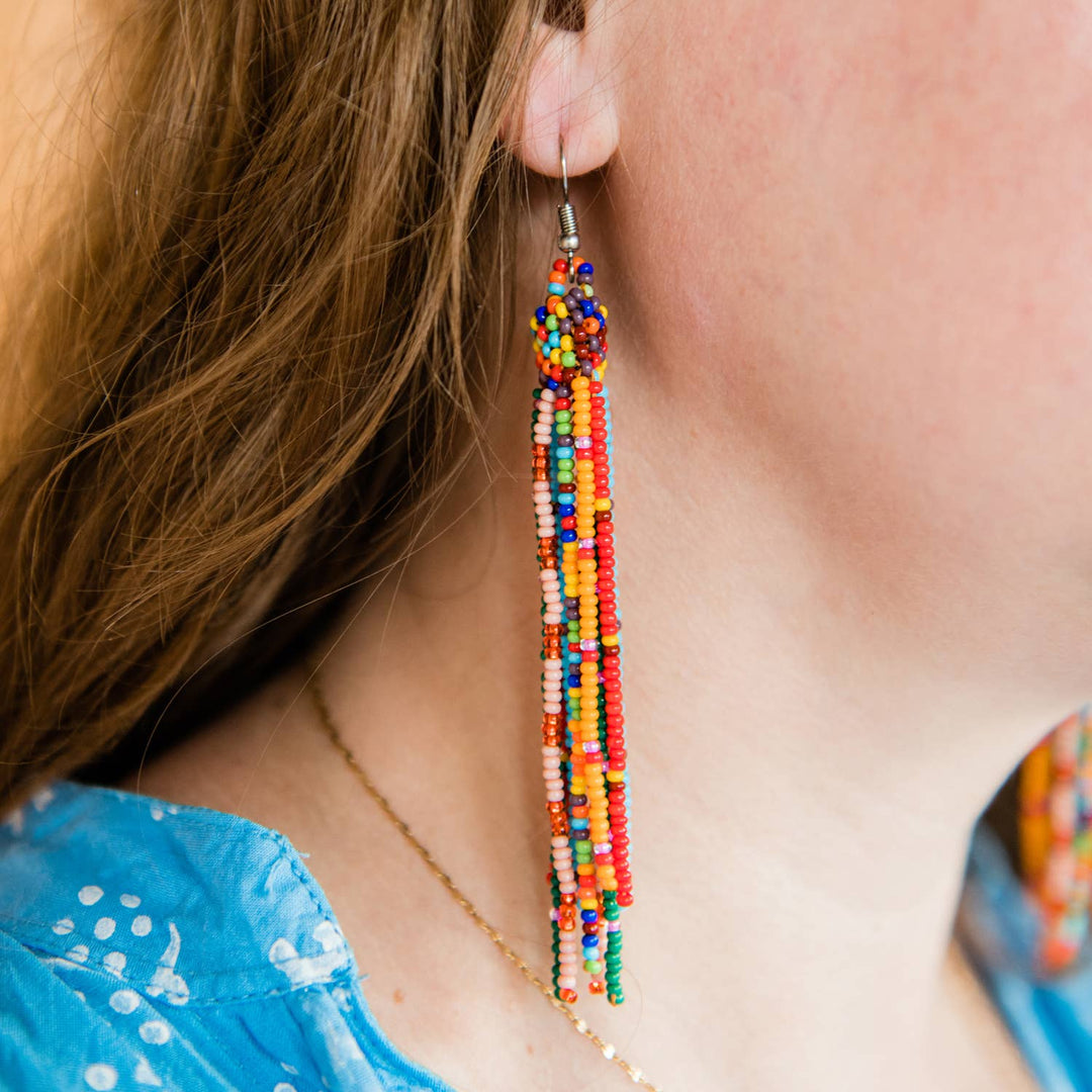 Multi-Color Tassel Earrings - Guatemala