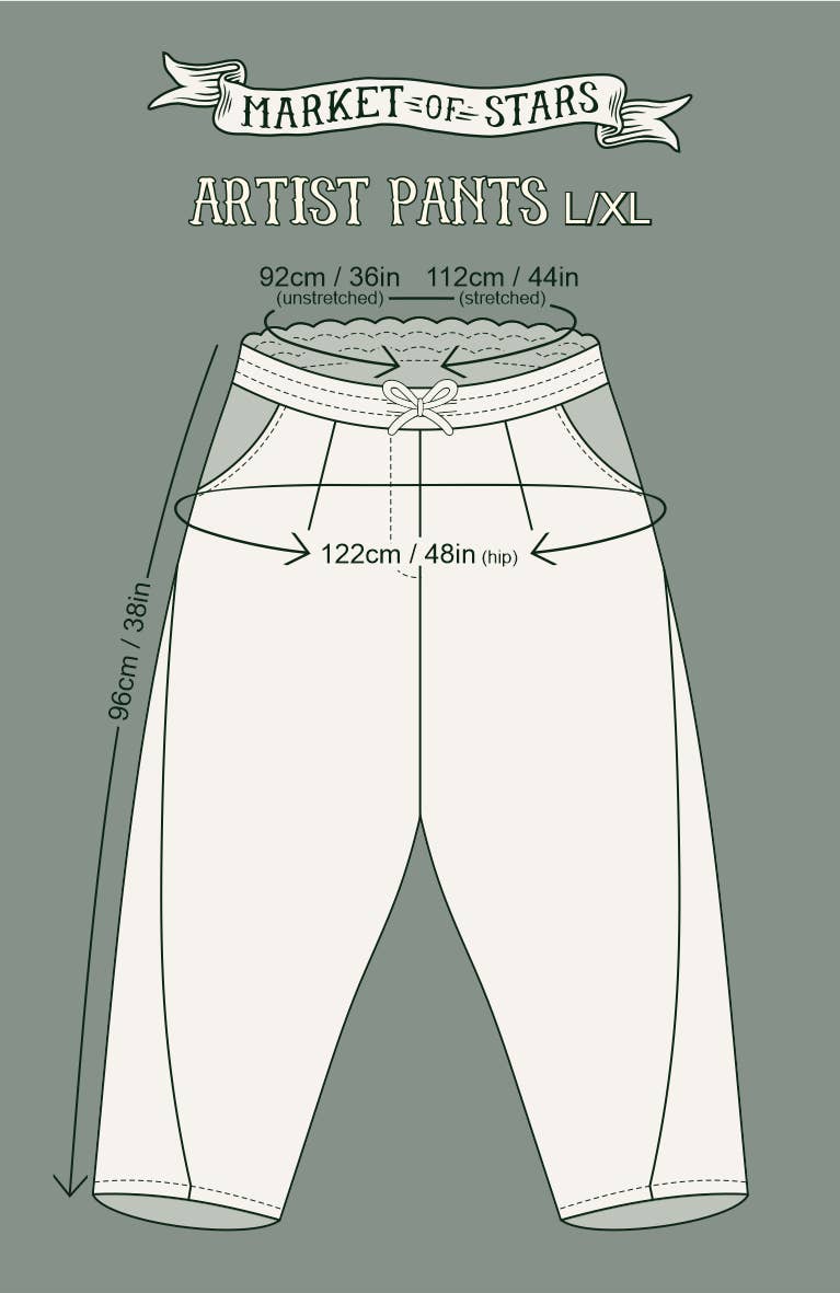 Flight of Fancy Linen Cropped Artist Pants w/ Hummingbird