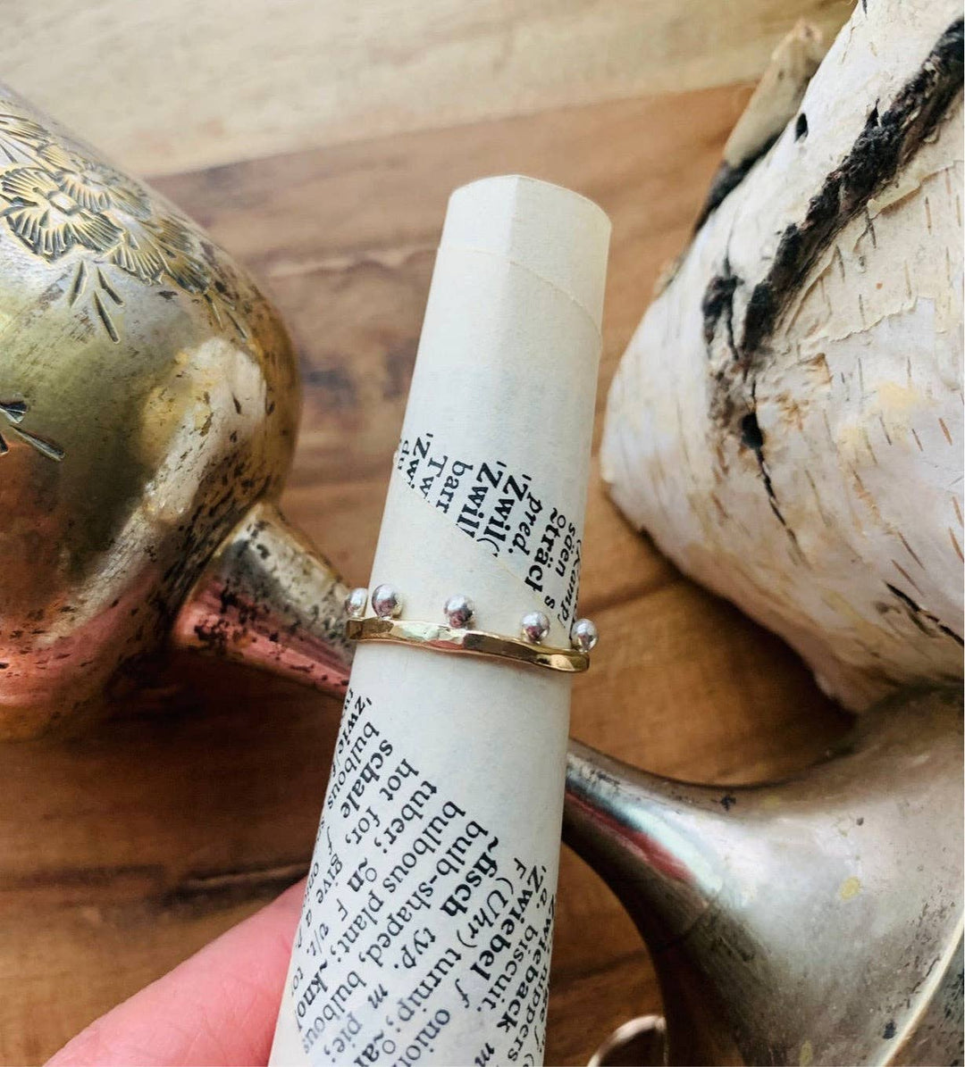 Hello Sunshine Stackable Band- 14k Gold Fill & Sterling Silver Ring