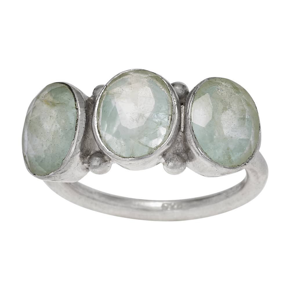 Clear Blue Sea Aquamarine Sterling Silver Ring