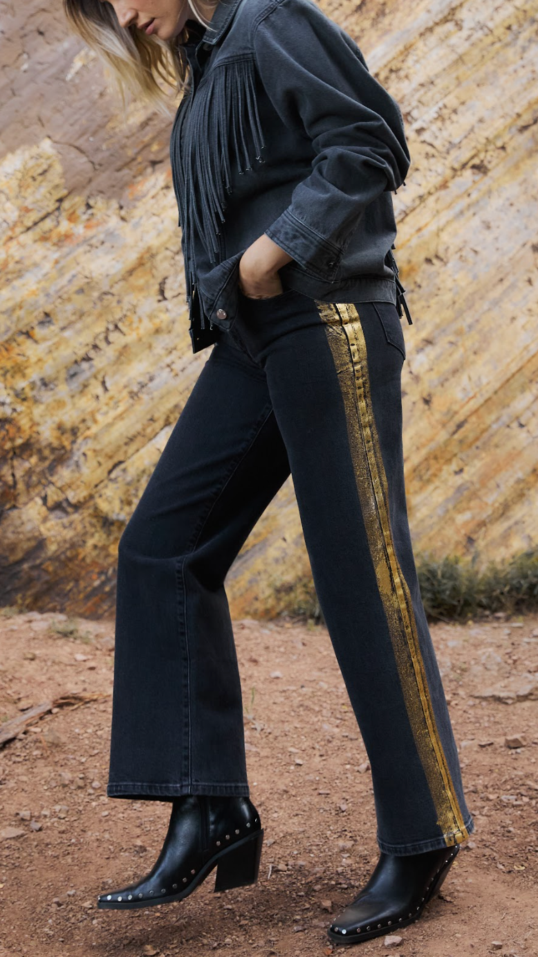 Black Denim Fringe Jacket - Sri Lanka
