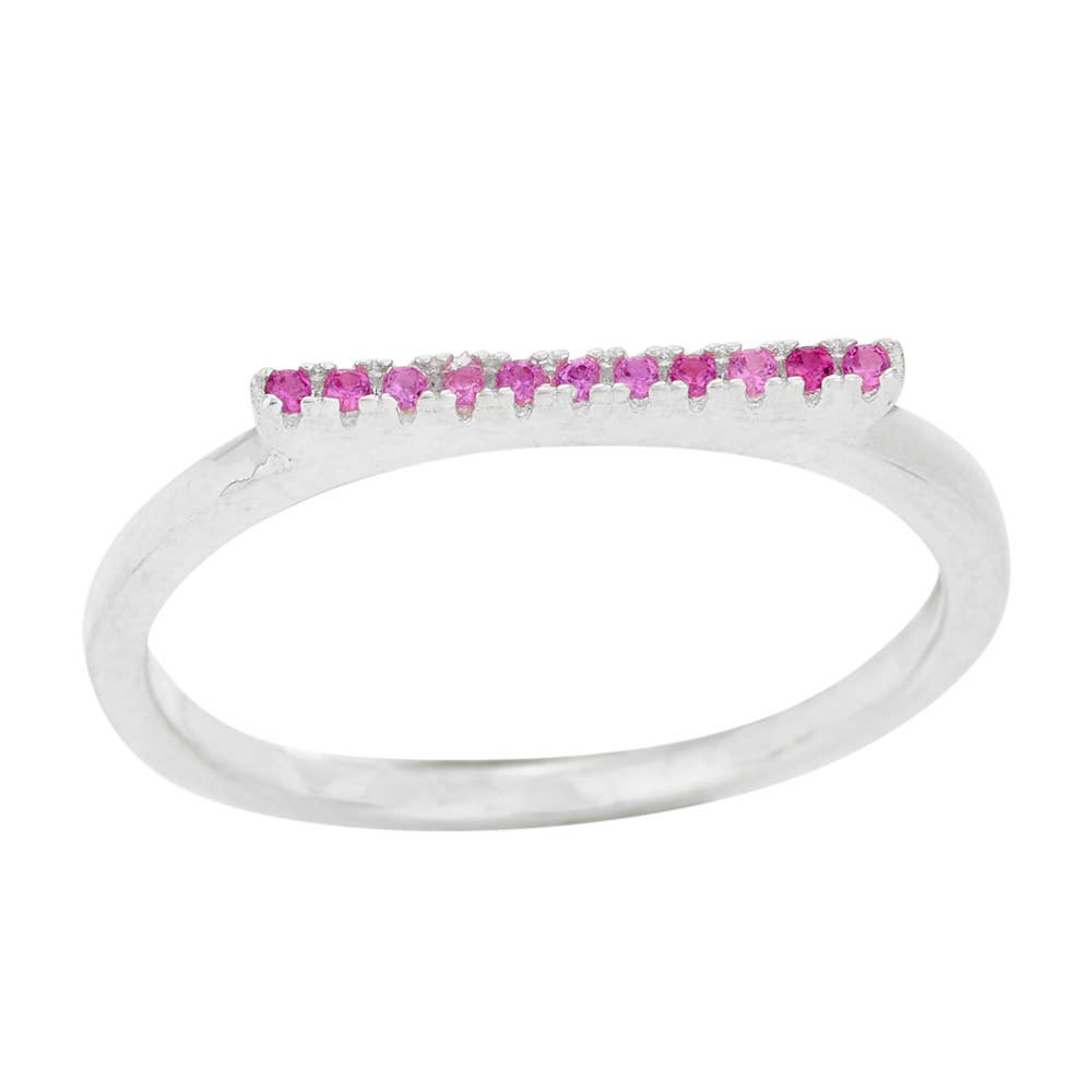 16 Candles Pink CZ Sterling Silver Ring