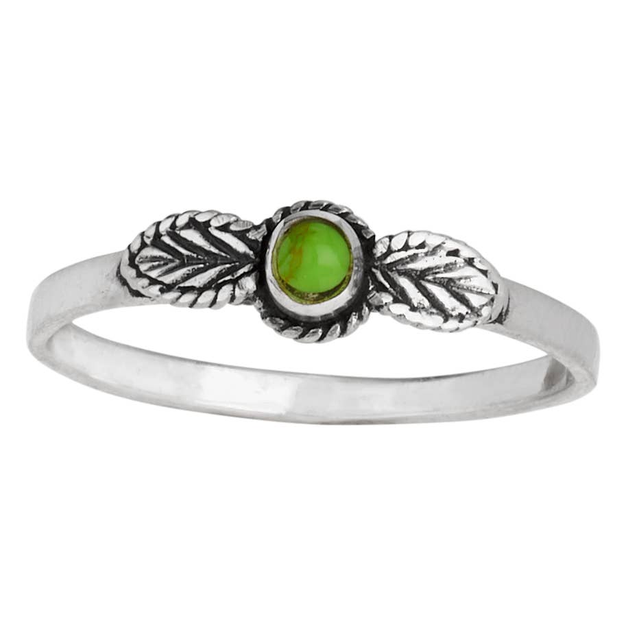 Little Leaf Sterling Silver Gaspeite Ring