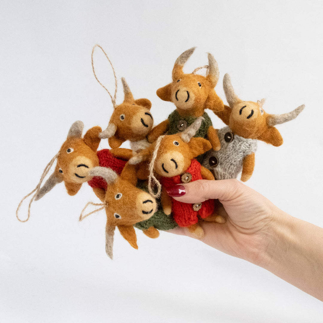 Ornament - Highland Cow in Knit Sweater