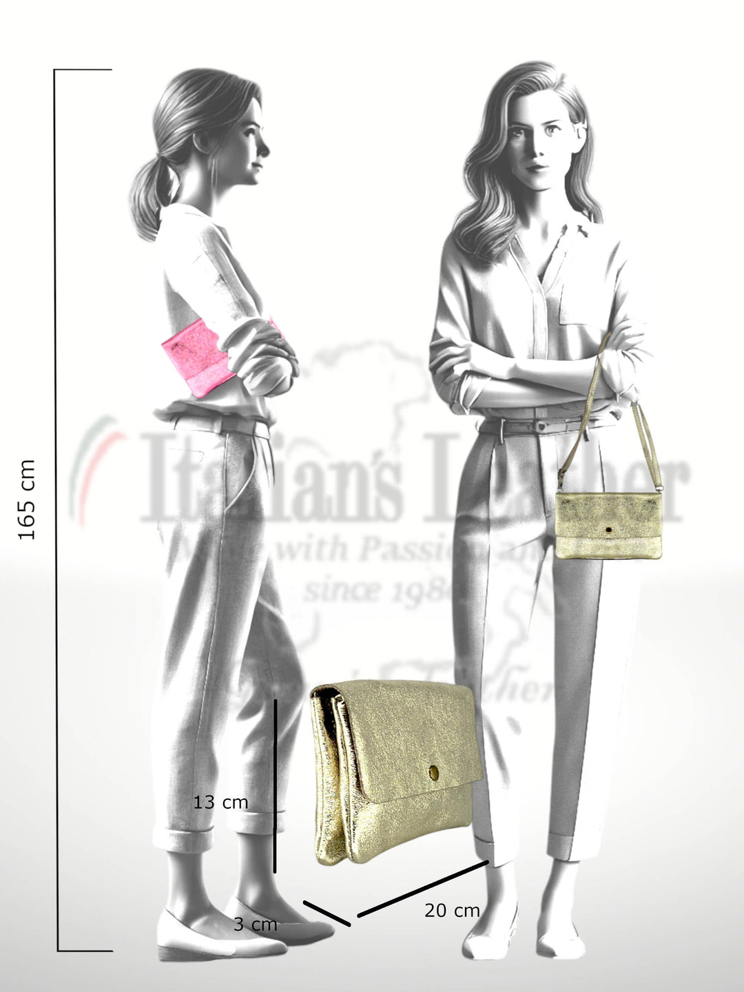 Kelia Laminated Suede Leather Crossbody Bag - Italy