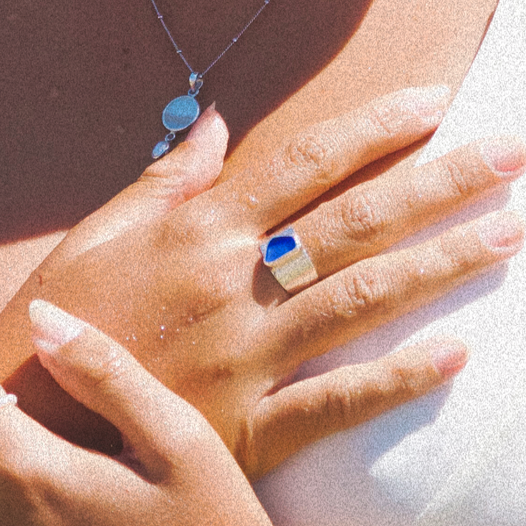 Blue Bold Sea Glass Band (Handmade) - Hawaii