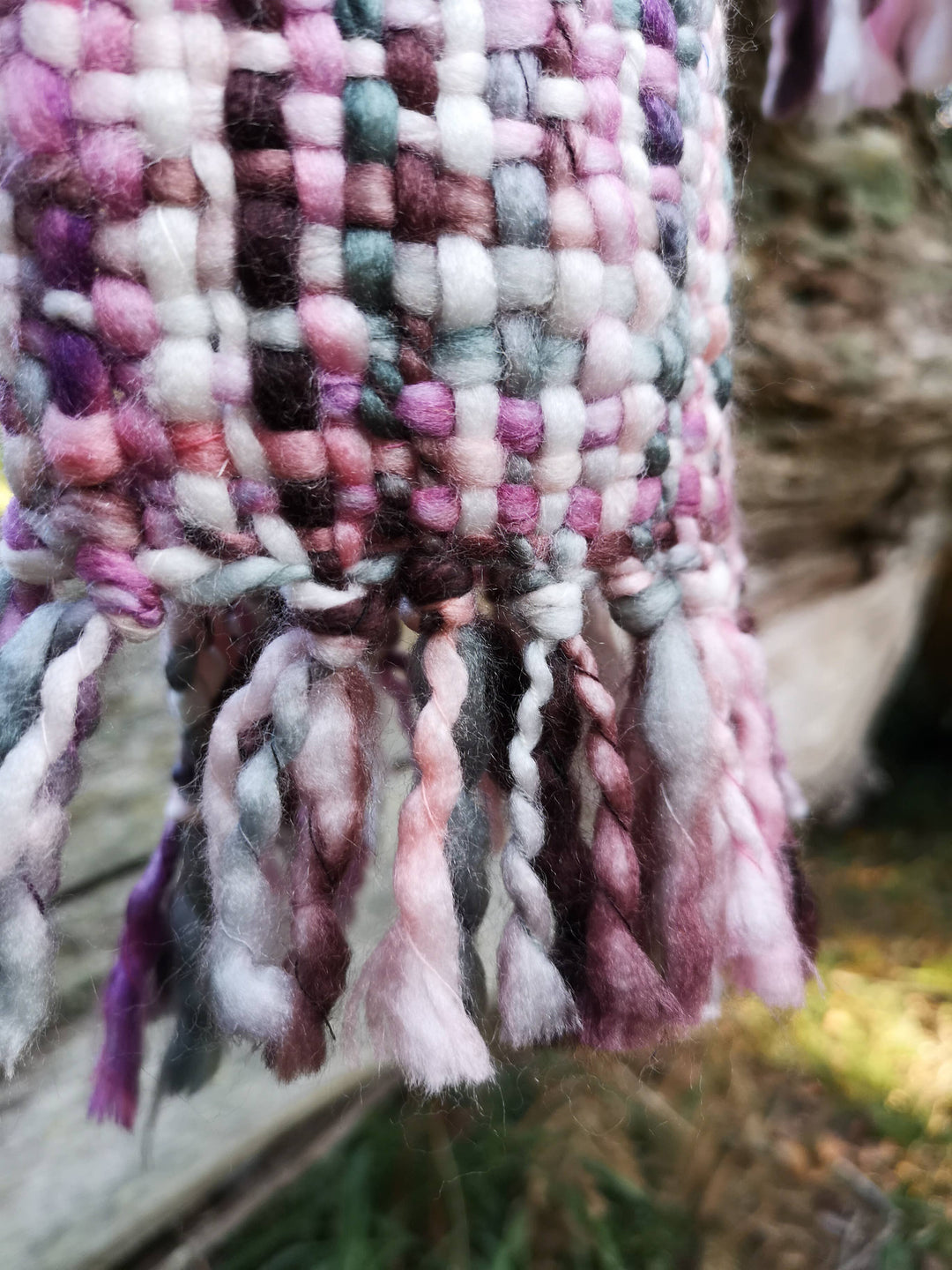 Ladies Chunky Tweed Scarf - Pastel Pink