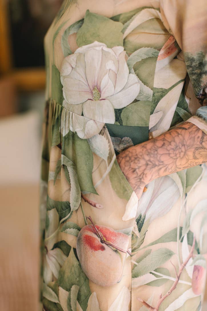 Fleur De Soleil Artist Dress Tunic w/ Pockets & Florals - Canada