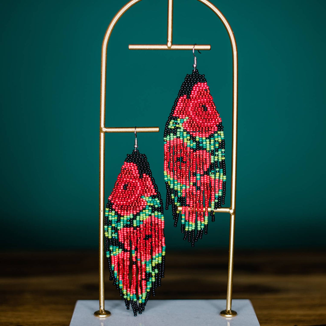 Red Rose Earrings