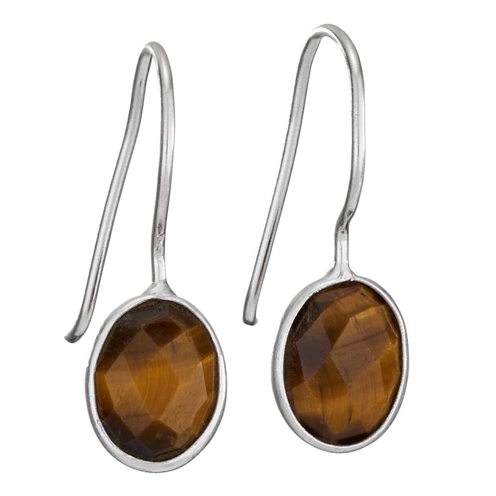 Eye of the Tiger Sterling Silver Tigers Eye Earrings - Bali