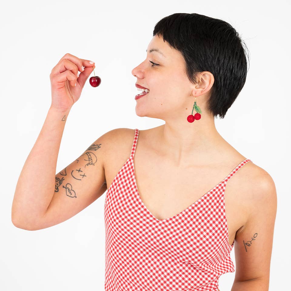 Cherry Earrings - Guatemala