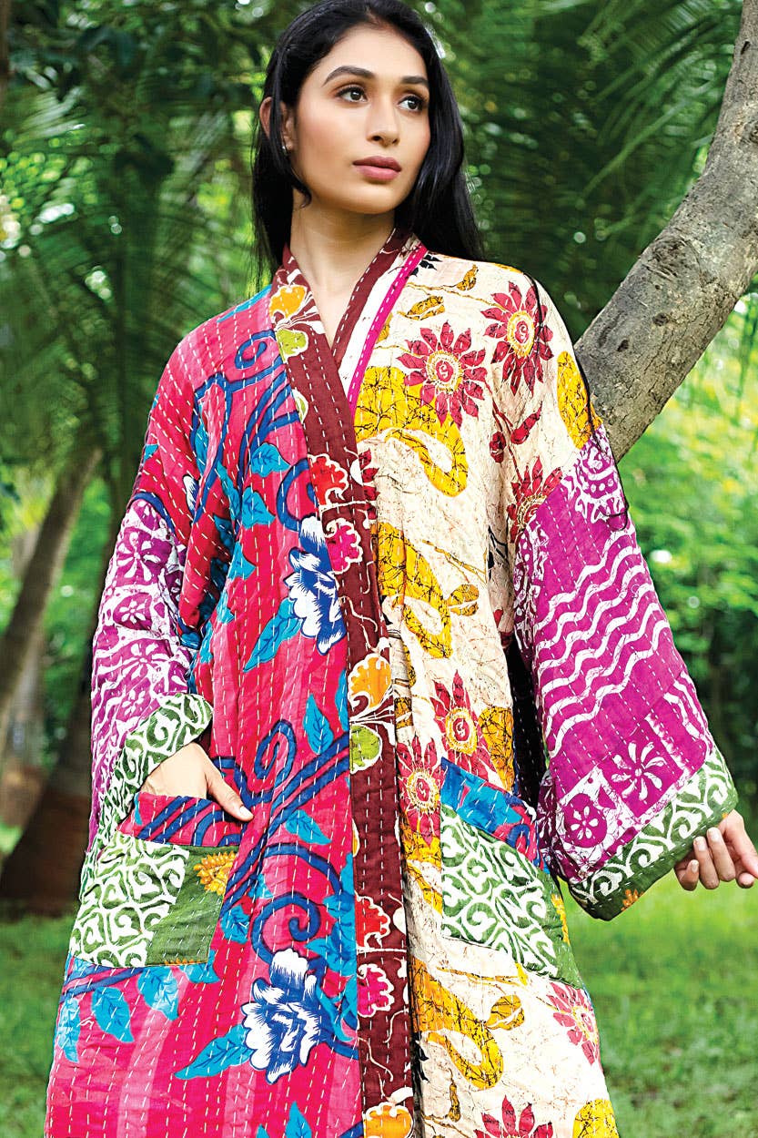 Kantha Kimono Robe - Nepal