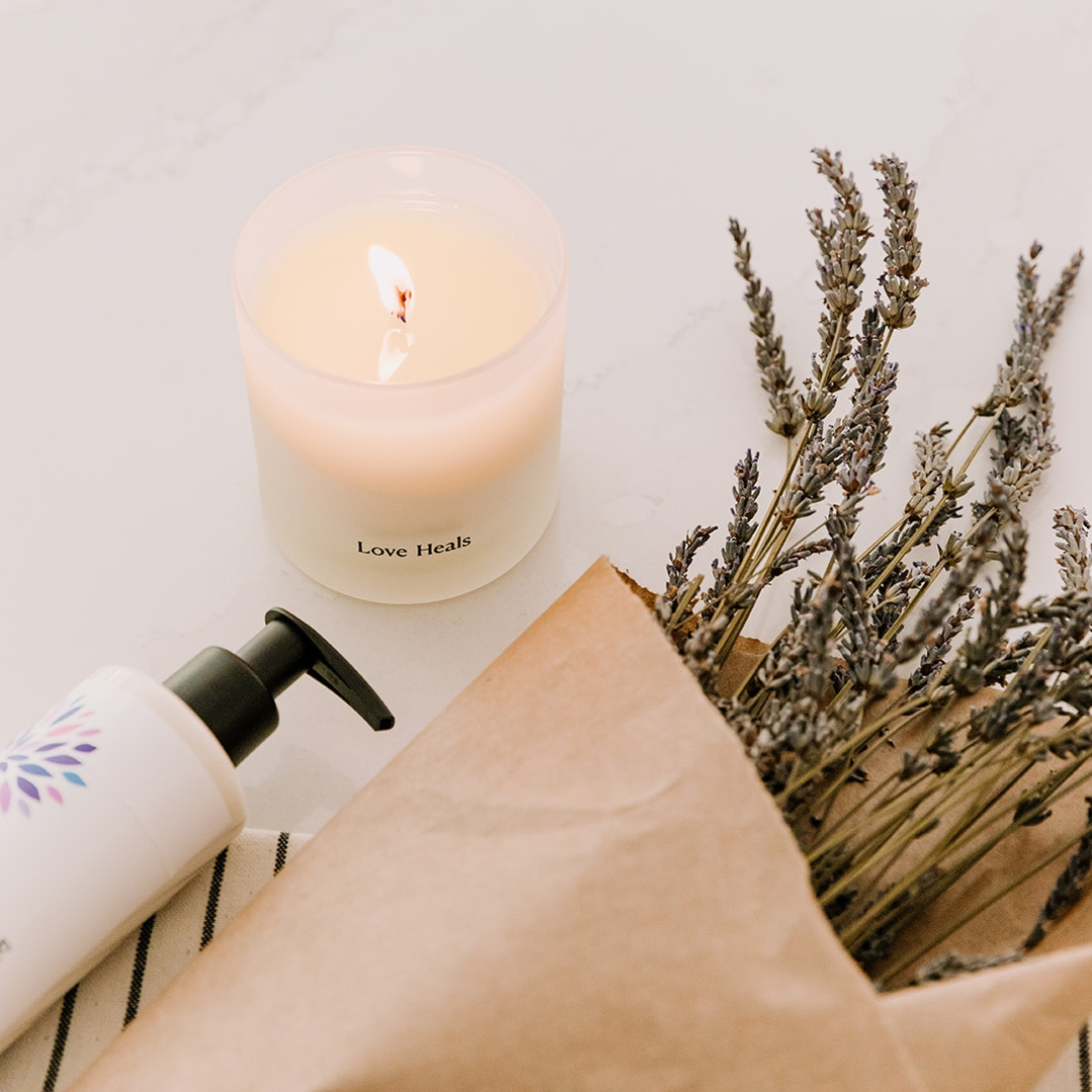 Lavender Soy Candle Love Heals Collection
