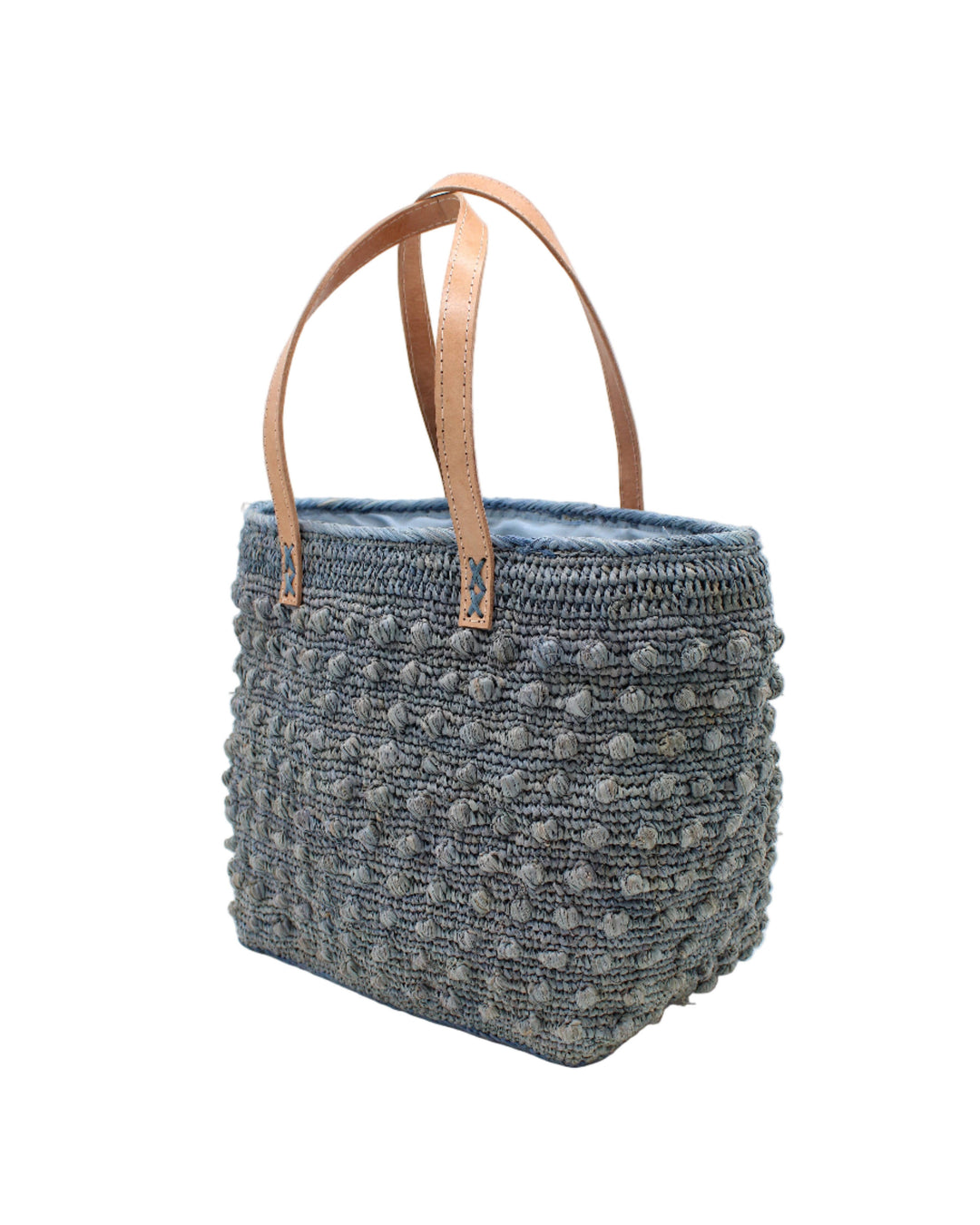 Boucle Crochet Straw Basket Bag