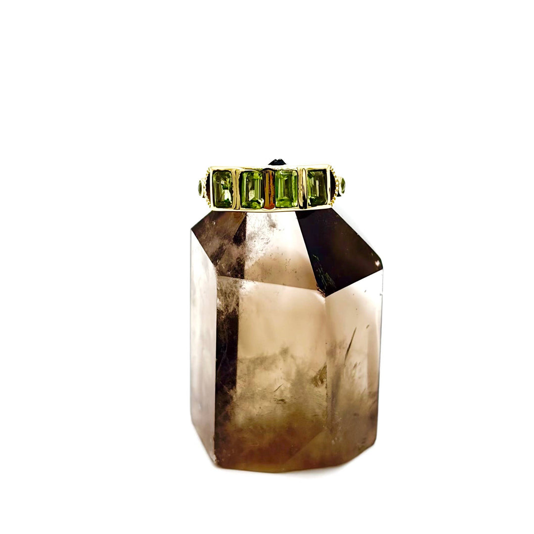 Brass Peridot Bar Ring - India
