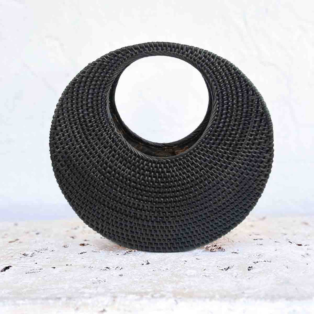 Ata Vine Moon Handbag in Black