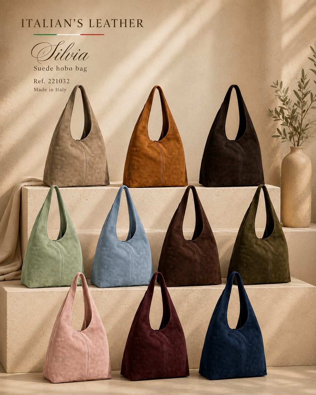 SILVIA - Suede leather bag