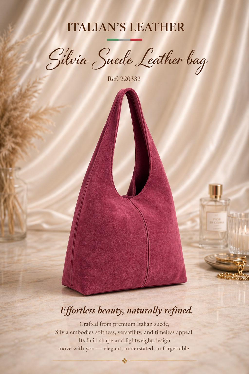 SILVIA - Suede leather bag