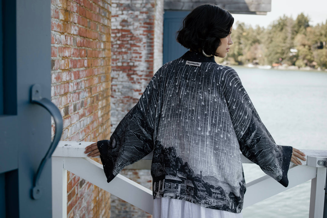 Stargazer Pixie Duster Cropped Kimono w/ Falling Stars
