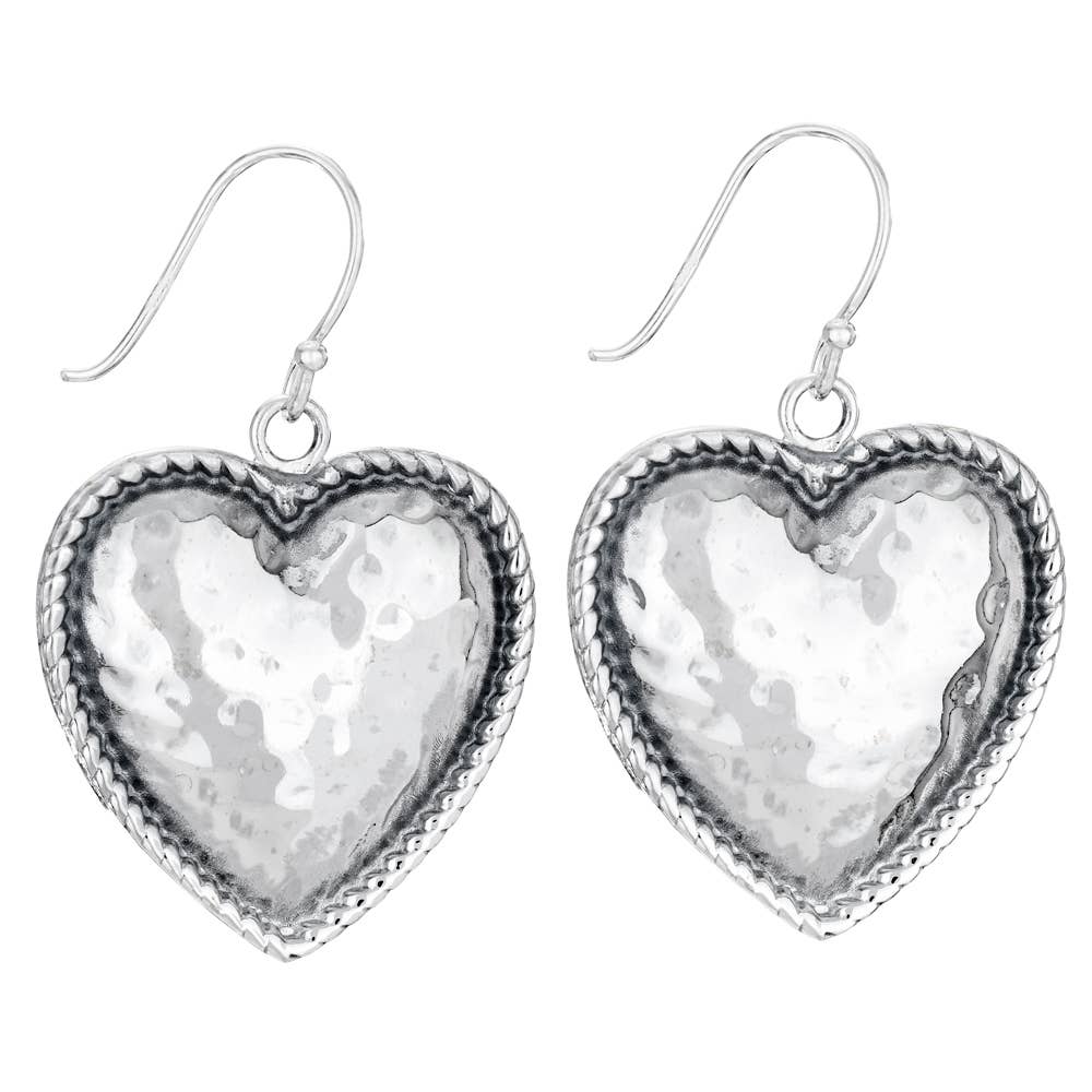 Big Heart Sterling Silver Earrings - Bali