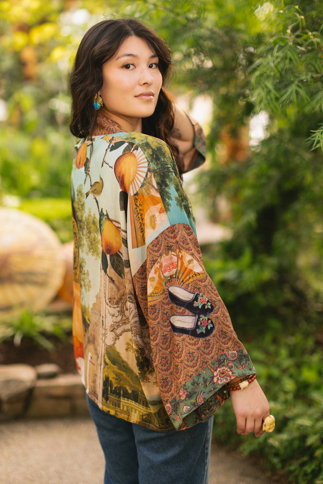 Secret Garden Pixie Duster Cropped Kimono w/ Swan - Canada