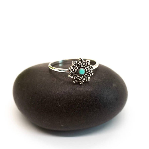 Sterling Silver Turquoise Stardust Ring - SR124