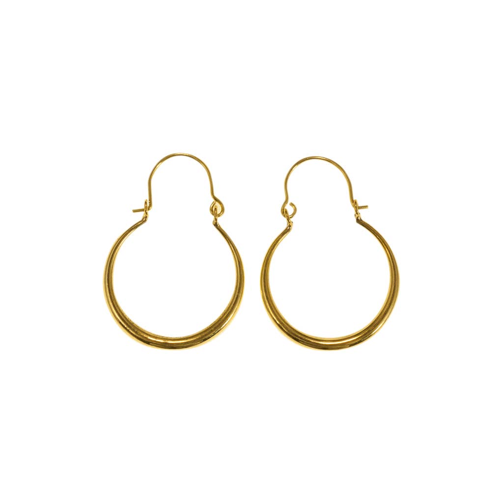Alicia Small Brass Hoop Earrings