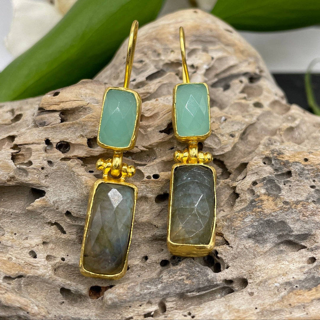 Rectangle Double Stone Earrings - East Africa