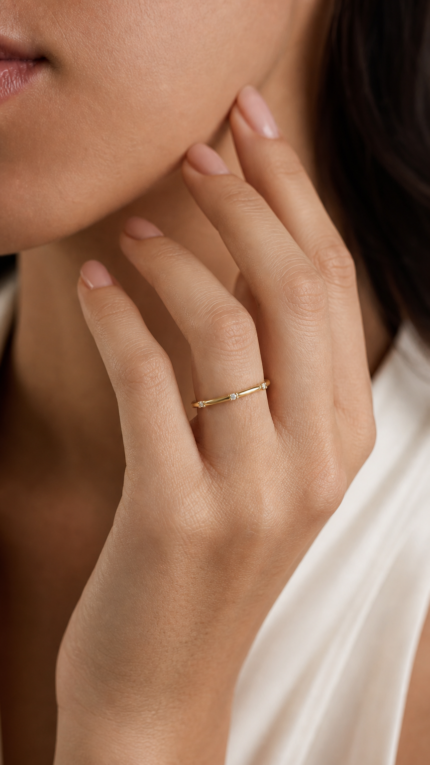 Gold Vermeil Stone Ring - USA