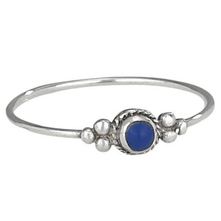 Make Light Of Sterling Silver Small Lapis Stack Ring - Bali