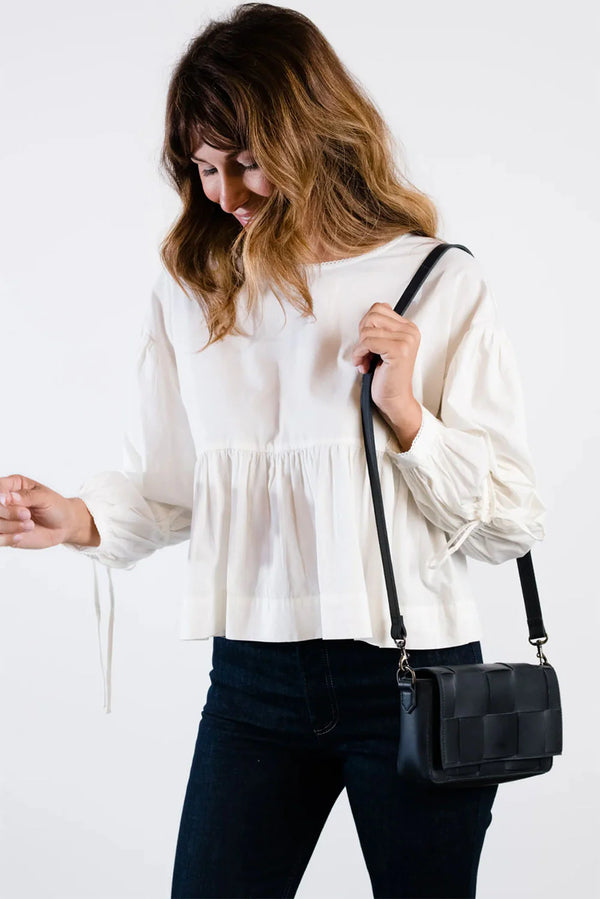 ABLE Mini Flap Woven Crossbody, India