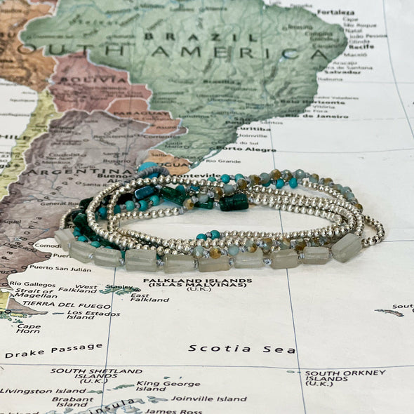 Silver Wrap Bracelet and Necklace Combo - Thailand