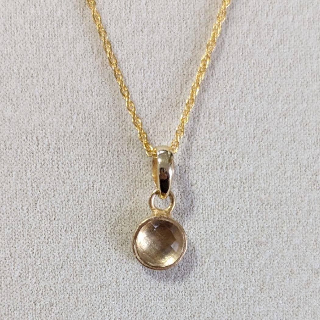 SALE Sunspots Citrine Vermeil Pendant Necklace