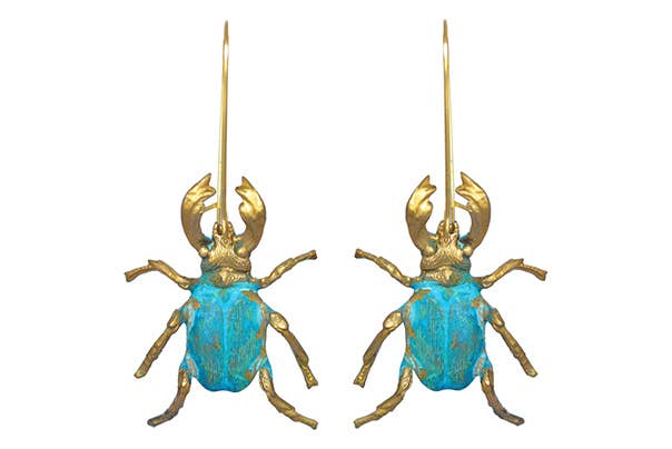 Verdigris Beetle Earrings - Salem, MA