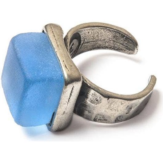 Cube Ring, Silver & Periwinkle - USA